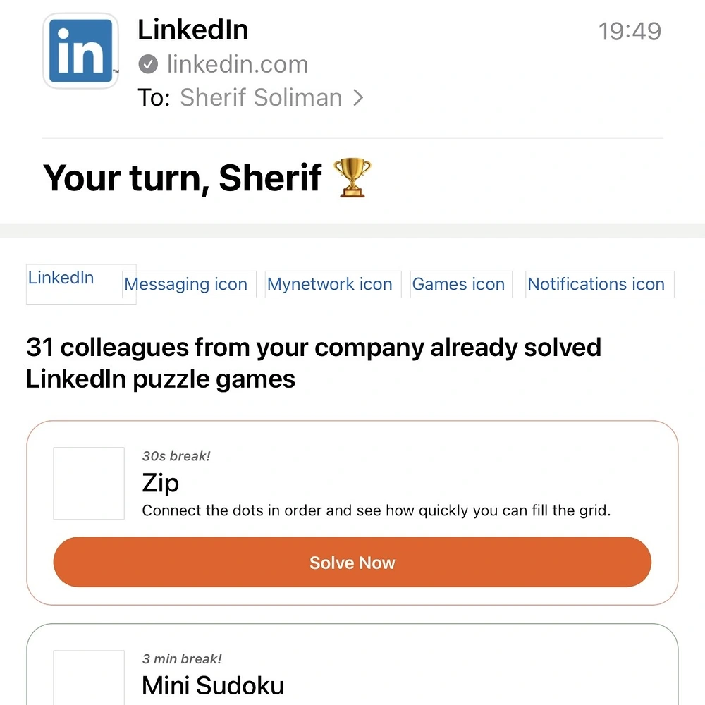 LinkedIn insane email