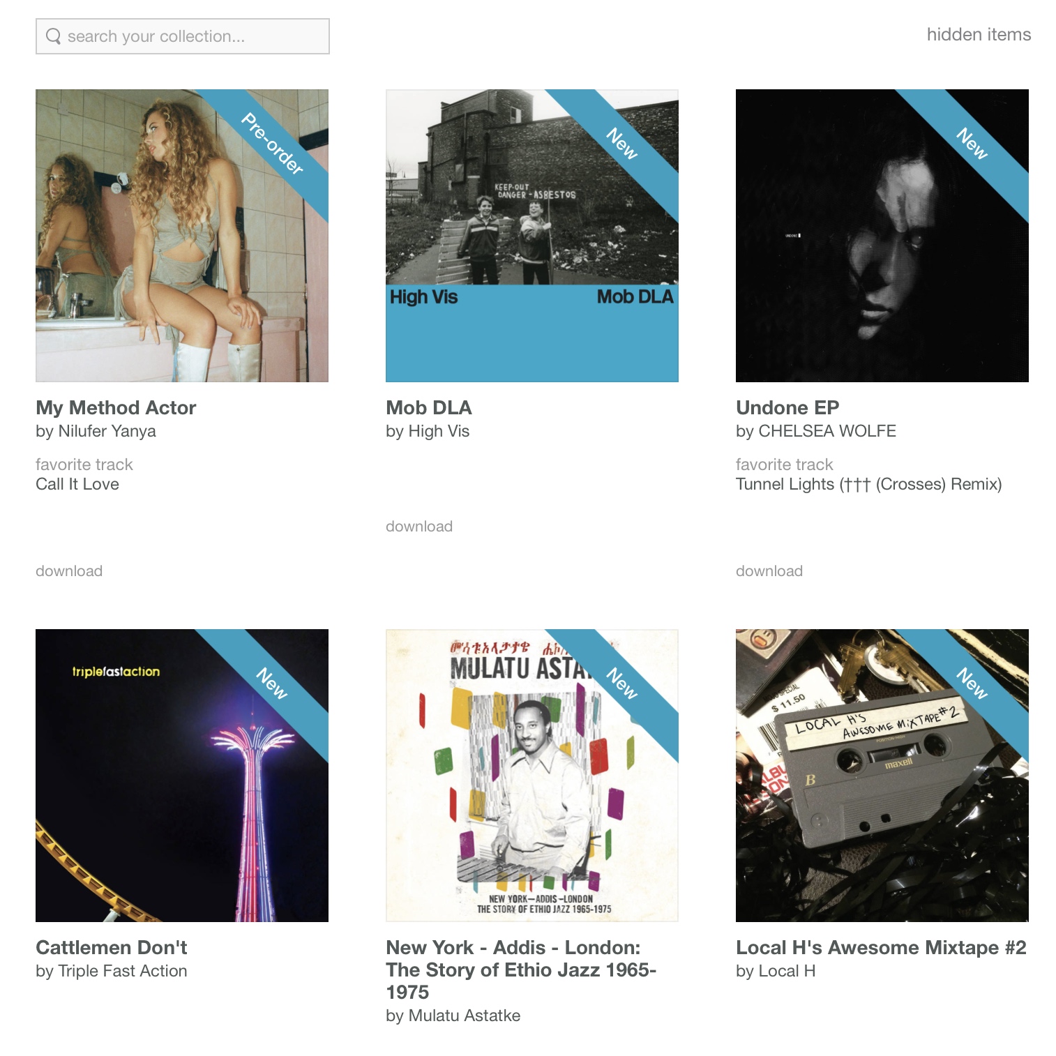 Albums I bought on Bandcamp Friday